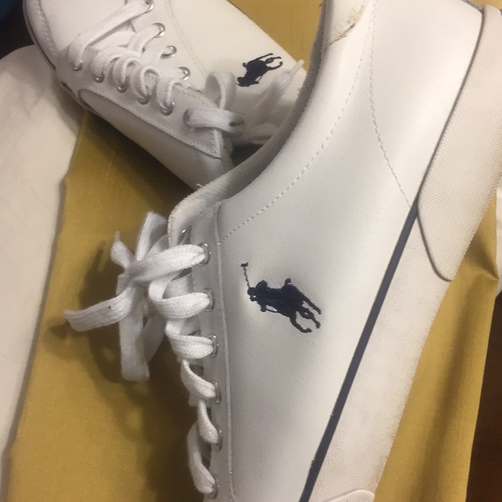 Leather tennis shoe POLO on young of shoe